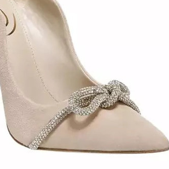 Sam Edelman DEELA Pointed Pump Heel Cappuccino Tan Suede 7.5 M - Picture 5 of 8